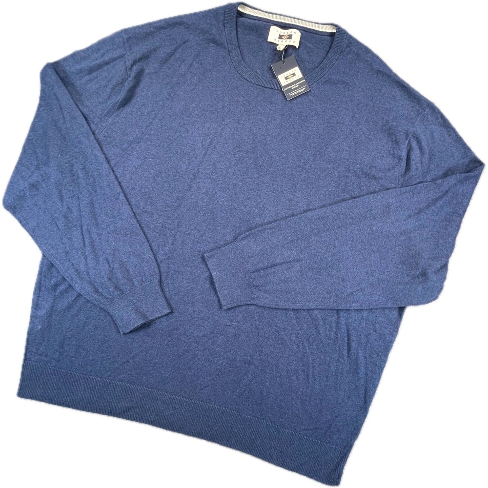 NWT Joseph Abboud Cotton Cashmere Blend Crewneck Sweater 3X Blue Pullover Soft